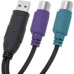 Adaptador USB a PS2 (1 USB-A macho a 2 MiniDIN 6-pin hembra) - US02700 - 07