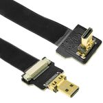 Cable vídeo HDMI plano FPV 20 cm micro D-macho a micro D-macho con ángulo - HG08800 - 01