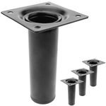 Pies redondos para mesa y mueble. Patas en acero negras de 10cm 4-pack - IO00200 - 01