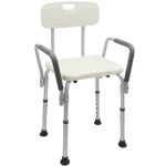 Silla de ducha antideslizante regulable en altura con reposabrazos para personas mayores - KD00600 - 01