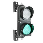 Semáforo para interior y exterior IP65 negro de 2 x 100mm de 220V con luces LED verde y roja - SM03100 - 05