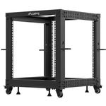 Armario Rack abierto fondo ajustable 19" 12U 600x600x1100mm desmontado DIY negro Lanberg - WL58400 - 07