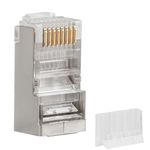 Pack de 100 unidades pieza transparente Cat6 FTP RJ-45 de acero inoxidable de Lanberg PLS-6000 - RH11900 - 02