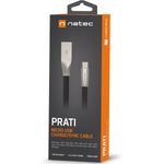 Cable adaptador USB micro USB macho a USB-A macho 2.0 de 1 m negro Natec Prati NKA-1203 - NT38400 - 05