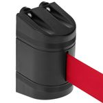 Fijación de pared imantada de plástico negro con 2m de cinta retráctil roja - BB02900 - 08
