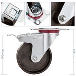 Ruedas pivotantes industriales de metal con freno 100 mm 2 unidades - QR01900 - 04