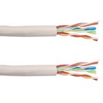 Bobina de cable de red ethernet Cat. 5e UTP de 305 m flexible de color gris - LM00400 - 05