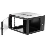 Armario rack mural 19'' pivotante 6U 600x550x360mm pared negro SOHORack GO montado - WK04200 - 05