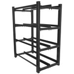 Marco de batería para UPS 830X454 de 2 filas con 4 niveles y 8 estantes color negro de Lanberg OR01-830454-204-BK - UP19500 - 01