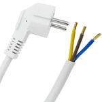 Cable de alimentación eléctrico H05VV-F 1.8m de enchufe schuko a bornes 3x1.50mm² blanco - FE03100 - 05