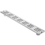 Canaleta de doble desagüe 70x10cm con rejilla en acero inoxidable mate - KS42500 - 08