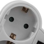 Clavija enchufe doble schuko de color blanco 250VAC con interruptor - IA08600 - 09