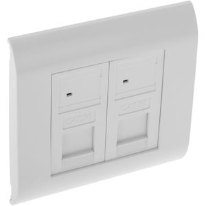 Caja de pared o canaleta de 80x80 con 2 RJ45 UTP Cat.5e 568B