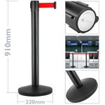 Poste separador 2 unidades negro con cinta extensible de 2 m 320 x 63 x 910 mm - BB00100 - 02