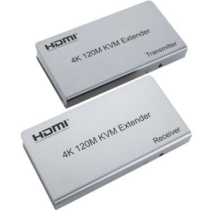 Extensor KVM de 4K HDMI USB IR a través de Ethernet hasta 120m emisor y receptor