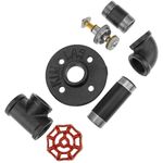 Perchero de pared de acero 1 gancho. Colgador de ropa y toallero de tubo con grifo industrial - IP07700 - 06