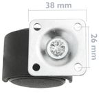 Rueda pivotante de nailon sin freno 40 mm 38x38 mm 4 pack - KR03200 - 03