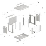 Armario rack mural 19'' 6U 540x350x370mm blanco pared desmontado DIY Lanberg - WN11400 - 03