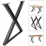 Pies en 'X' para mesa. Patas en acero negro 680 x 50 x 710 mm 2-pack - IP00300 - 02