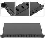 Patch Panel de fibra Óptica 1U negro de 12 SC Simplex o 12 LC duplex - FQ00100 - 02