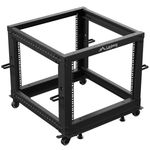 Armario Rack abierto fondo ajustable 19" 9U F600 657x600x577mm desmontado DIY negro Lanberg - WL60000 - 02