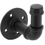Perchero de pared de acero 1 gancho. Colgador de ropa y toallero de tubo industrial y vintage - IP07500 - 09