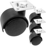 Rueda pivotante de nailon sin freno 40 mm 34x34 mm 4 pack - KR03000 - 01