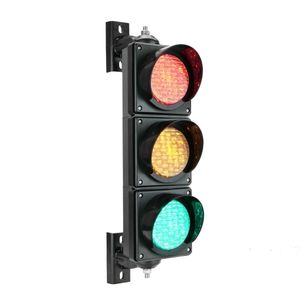 Semáforo para interior y exterior IP65 negro de 3 x 100mm de 220V con luces LED verde ámbar y roja