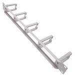 Panel guíacables para armario rack 19" 1U con 5 anillas para gestión de cables blanco - WT05100 - 02