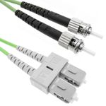 Cable de fibra óptica OM5 multimodo duplex 50µm/125µm ST/PC a SC/PC 100Gb de 1 m - GC05200 - 06