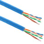 Bobina de cable de red LAN UTP categoría cat.6 23AWG CCA rígido azul 305 m - LN09100 - 06