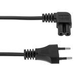 Cable de alimentación eléctrico IEC-60320 de 3 m. Enchufe C7 hembra a bipolar macho acodado - FB10100 - 04