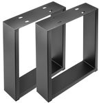 Pies rectangulares para mesita y banqueta. Patas en acero negro 300 x 80 x 430 mm 2-pack, tubos 80 x 20 mm - IP02400 - 06