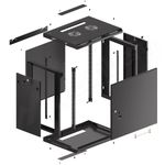 Armario Rack mural 19" 12U F450 600x450x645mm pared desmontado DIY negro Lanberg - WK30200 - 02