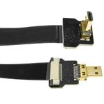 Cable vídeo HDMI plano FPV 50 cm micro D-macho a micro D-macho con ángulo - HG08900 - 04