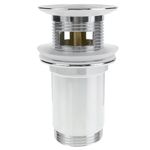 Válvula de desagüe 9cm. Tapón para lavabo y baño universal G1-1/4 cromado - KS10300 - 04