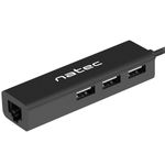 Hub USB tipo A 2.0 de 3 puertos + RJ45 negro Natec Dragonfly NHU-1413 - NT35900 - 05