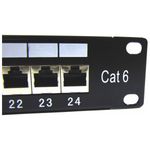 Patch panel rack 24 RJ45 Cat.6 FTP 1U negro - RD04400 - 02