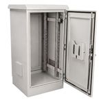 Armario rack 19" para exterior IP55 de 22U en acero inoxidable blanco MobiRack GO 600x600x1070 mm - WX17600 - 02