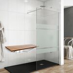 Asiento de ducha abatible. Silla plegable para ancianos de madera tropical y aluminio 900x338mm - SA67700 - 04