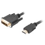 Cable HDMI Lanberg CA-HDDV-10CC-0005-BK HDMI de tipo macho a DVI-D macho Single Link 0.5m Negro - HD20000 - 01