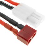 Cable T PLUG hembra a TAMIYA #1 macho de 8cm 14AWG Carga y fuente alimentación - KM05700 - 01