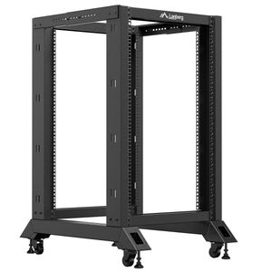 Armario Rack abierto fondo ajustable 19" 18U F600 800x600x1051mm desmontado DIY negro Lanberg