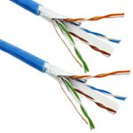 Bobina de cable de red ethernet Cat. 6 FTP CCA de 100 m rígido de color azul - LQ01400 - 01