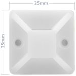 Pack de 100 bases blancas autoadhesivas 25x25mm para bridas de 6.2mm - BR10300 - 02