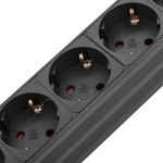 Regleta de enchufes rack 19" de 7 schuko con interruptor y protección sobretensiones - RE02100 - 03