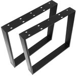 Pies rectangulares para mesa. Patas en acero negro 680 x 80 x 710 mm 2-pack, base 700 x 100 mm - IP01200 - 08