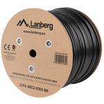 Bobina de cable de red ethernet Cat. 6 FTP de 305 m rígido de color negro para exterior fluke tested LCF6-30CU-0305-BK - LM19200 - 02