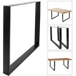 Pies rectangulares para mesa. Patas en acero negro 680 x 80 x 710 mm 2-pack, base 700 x 100 mm - IP01200 - 02