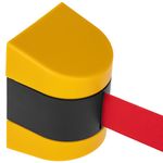 Fijación de pared negro amarillo con 5m de cinta retráctil roja - BB02800 - 08